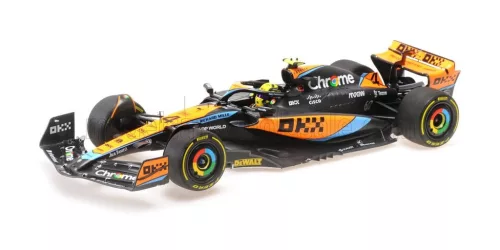 Minichamps - McLAREN F1  MCL60 TEAM McLAREN N 4 2nd HUNGARIAN GP 2023 LANDO NORRIS ORANGE BLUE BLACK