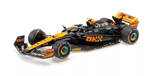 Minichamps - McLAREN F1  MCL60 TEAM McLAREN N 4 2nd SINGAPORE GP 2023 LANDO NORRIS ORANGE BLUE BLACK