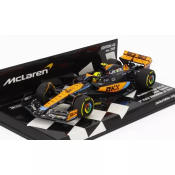   Minichamps - McLAREN F1  MCL60 TEAM McLAREN N 4 2nd HUNGARIAN GP 2023 LANDO NORRIS WHITE ORANGE BLACK