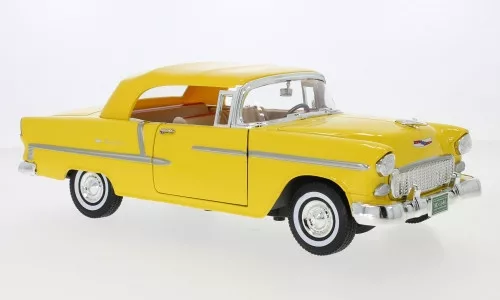 Motor-Max - Chevrolet Bel Air Convertible, gelb, 1955, 1:18