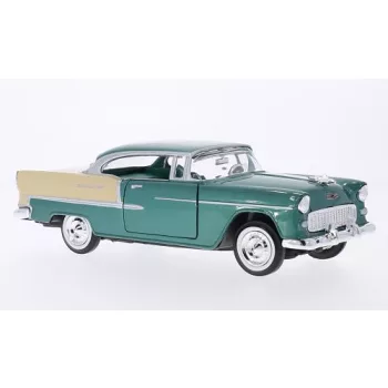   Motor-Max - Chevrolet Bel Air Hardtop, grün/beige, 1955, 1:24