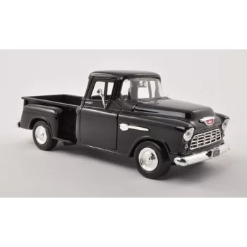   Motor-Max - Chevrolet 5100 Stepside Pick Up, schwarz, 1955, 1:24
