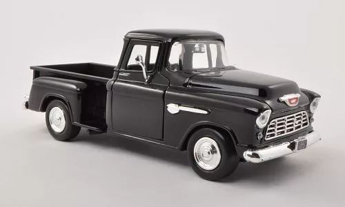 Motor-Max - Chevrolet 5100 Stepside Pick Up, schwarz, 1955, 1:24