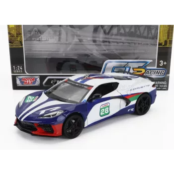Motor-Max - CHEVROLET CORVETTE N 28 RACING 2020 WHITE BLUE