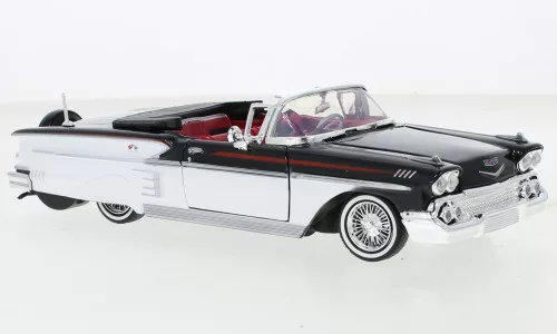 Motor-Max - Chevrolet Impala Convertible, schwarz/weiss, 1958, 1:24