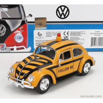   Motor-Max - Volkswagen Beetle Airport Follow Me Service Car 1968 Yellow Black