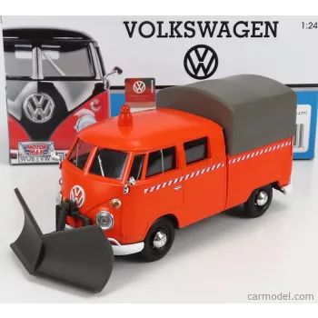  Motor-Max - Volkswagen T1 Pick-Up Double Cabine Spazzaneve - Snowplow 1962 Orange