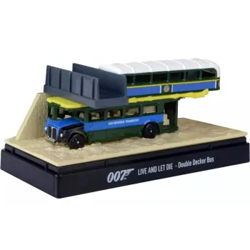   Motor-Max - DECKER DIORAMA - AUTOBUS WITH BRIDGE 1960 - 007 JAMES BOND - LIVE AND LET DIE - VIVI E LASCIA MORIRE BLUE GREEN
