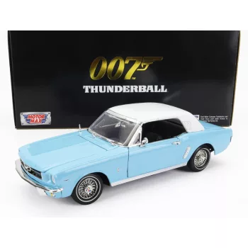   Motor-Max - FORD USA MUSTANG CONVERTIBLE SPIDER 1967 - 007 JAMES BOND - THUNDERBALL - OPERAZIONE TUONO LIGHT BLUE WHITE