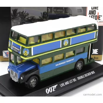   Motor-Max - Decker Diorama - Autobus 1960 - 007 James Bond - Live And Let Die - Vivi E Lascia Morire Blue Green