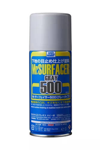Mr Hobby - Mr Hobby -Gunze Mr. Surfacer 500 Spray Gray (170 ml)