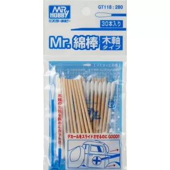   Mr Hobby - Gunze - Mr Hobby -Gunze Mr. Cotton Swab Set (Wooden Stick Type)