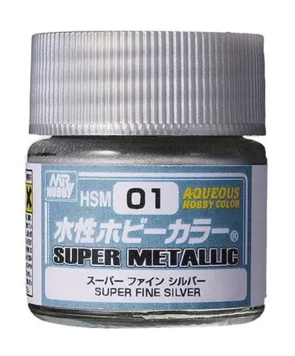 Mr Hobby - HSM-01 Mr. Aqueous Hobby Super Metallic Colors (10 ml) Superfine Silver