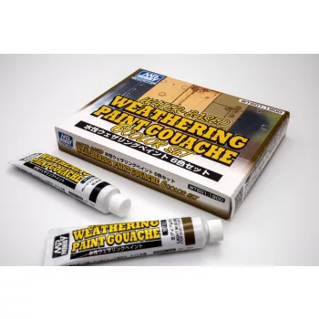   Mr. Hobby - Mr Hobby -Gunze WATER-BASED WEATHERING PAINT GOUACHE 6 Color Set