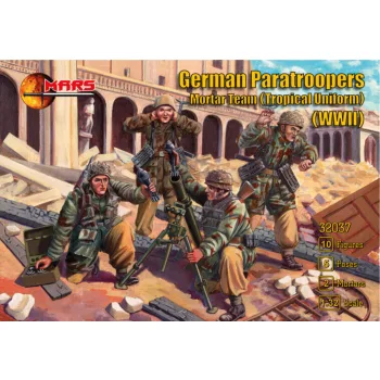   Mars Figures - German Paratroopers Mortar Team (Tropical Uniform) WWII
