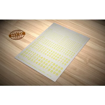 Matho Models - Decal Numbers - small, yellow