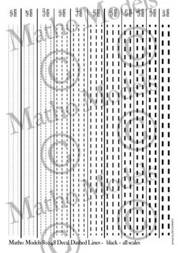 Matho Models - Decal Dashed Lines - black