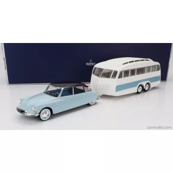 Norev - Citroen Ds19 With Roulotte 1960 Blue White