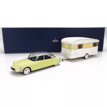 NOREV - CITROEN DS19 WITH ROULOTTE 1960 YELLOW WHITE