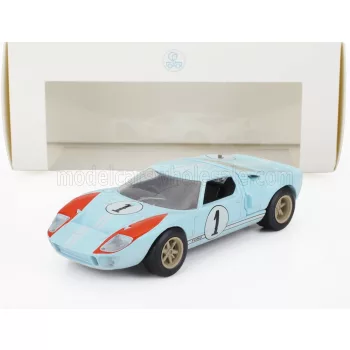   Norev - FORD USA GT40 MKII 7.0L V8 TEAM SHELBY AMERICAN INC. N 1 2nd (BUT REALLY WINNER) 24h LE MANS 1966 K.MILES - D.HULME LIGHT BLUE