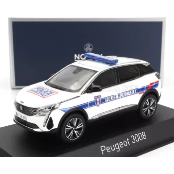 NOREV - PEUGEOT 3008 POLICE MUNICIPALE 2023 WHITE BLUE