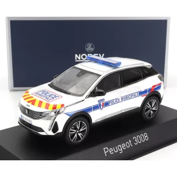   NOREV - PEUGEOT 3008 POLICE MUNICIPALE 2023 WHITE BLUE RED YELLOW