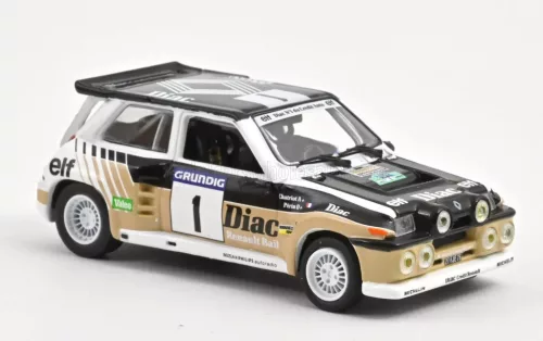 Norev - RENAULT R5 MAXI TURBO TEAM DIAC N 1 WINNER RALLY DU VAR 1986 FRANCOIS CHATRIOT - MICHEL PERIN BLACK BEIGE WHITE
