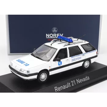   Norev - RENAULT R21 NEVADA SW STATION WAGON SAMU AMBULANCE 1991 WHITE
