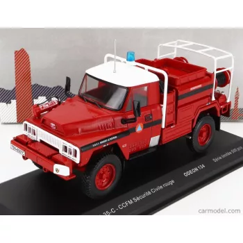   Odeon - Acmat Tpk 4-35-C Tanker Truck Ccfm Securite Civile 1985 Red White
