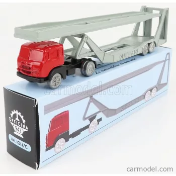   Officina-942 - Fiat 682 T2 Truck Bisarca Car Transporter 1955 Red Silver