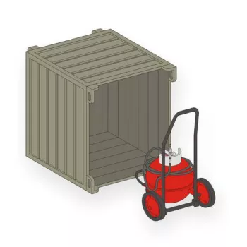 Planet Models - Wheeled fire extinguisher PG 50 with tra