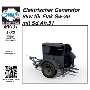   Planet Models - Elektrischer Generator 8kw für Flak Sw-36) mit Sd.Ah.51 1/72