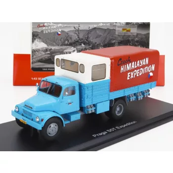   Premium Classixxs - PRAGA S5T-3 TRUCK 2-ASSI 1969 - FIRST CZECH HIMALAYAN EXPEDITION LIGHT BLUE CREAM RED