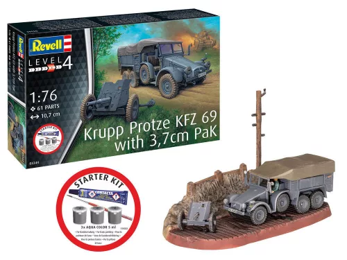 Revell - Starter Kit Krupp Protze KFZ 69 with 3,7cm Pak