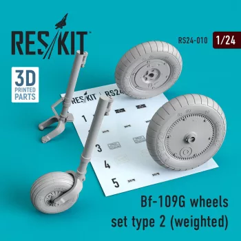 Reskit - Bf-109G wheels set type 2 (weighted)