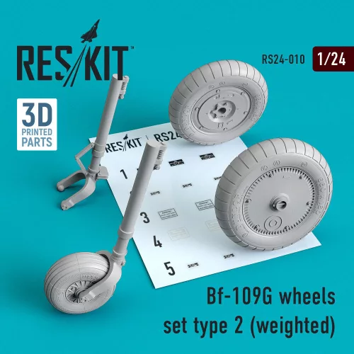 Reskit - Bf-109G wheels set type 2 (weighted)