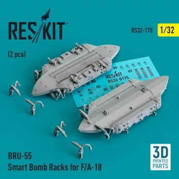   Reskit - BRU-55 Smart Bomb Racks for F/A-18 (2 pcs) (3D Printed)