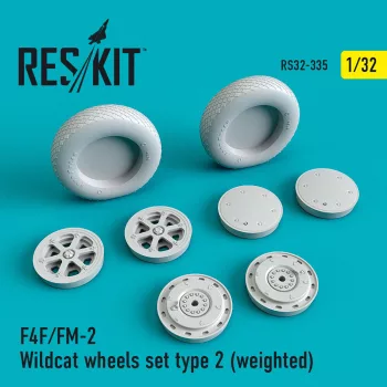 Reskit - F4F/FM-2 Wildcat wheels set type 2 (weighted)
