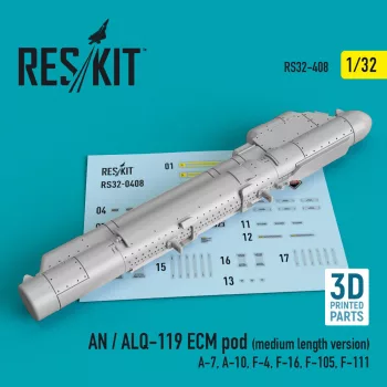   Reskit - AN / ALQ-119 ECM pod (medium length version) (A-7 A-10 F-4 F-16 F-105 F-111) (3D Printed)