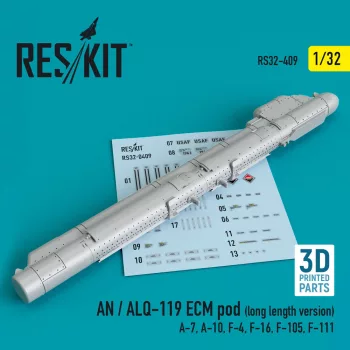   Reskit - AN / ALQ-119 ECM pod (long length version) (A-7, A-10, F-4, F-16, F-105, F-111) (3D Printed)