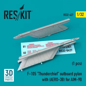   Reskit - F-105 Thunderchief outboard pylon with (AERO-3B) for AIM-9B (3D Printed)