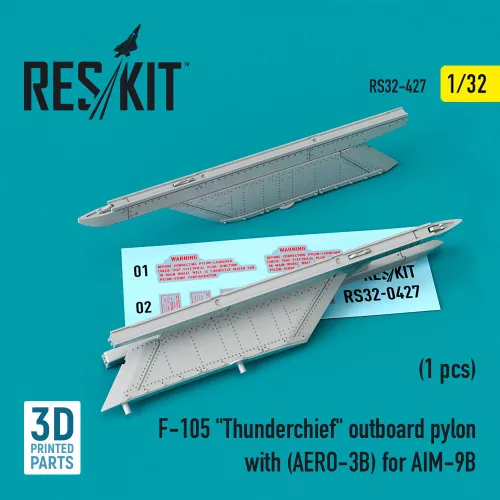 Reskit - F-105 Thunderchief outboard pylon with (AERO-3B) for AIM-9B (3D Printed)