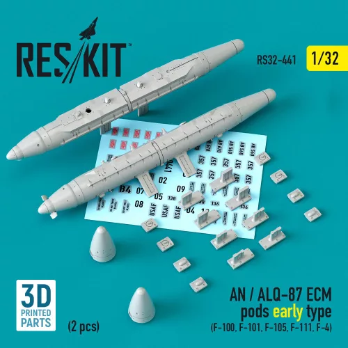 Reskit - AN / ALQ-87 ECM pods early type (2 pcs) (F-100, F-101, F-105, F-111, F-4) (3D Printed)