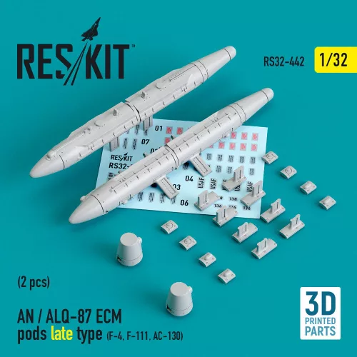 Reskit - AN / ALQ-87 ECM pods late type (2 pcs) (F-4, F-111, AC-130) (3D Printed)
