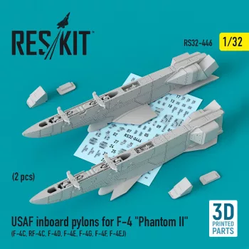   Reskit - USAF Inboard pylons for F-4 Phantom II (2 pcs) (F-4? RF-4? F-4D F-4? F-4G F-4F F-4EJ) (3D Printed)