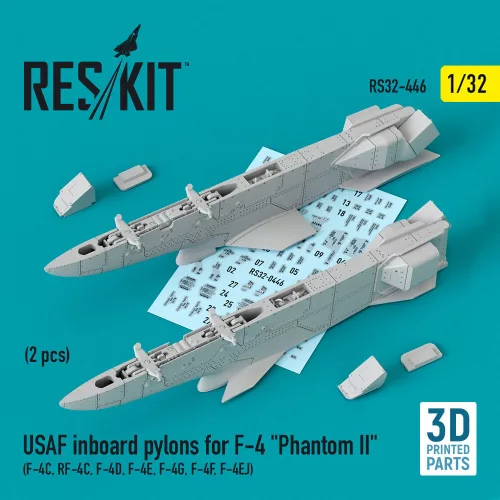 Reskit - USAF Inboard pylons for F-4 Phantom II (2 pcs) (F-4? RF-4? F-4D F-4? F-4G F-4F F-4EJ) (3D Printed)