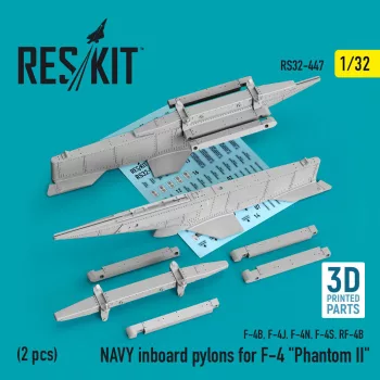   Reskit - NAVY inboard pylons for F-4 Phantom II (2 pcs) (F-4B, F-4J, F-4N, F-4S, RF-4B) (3D Printed)