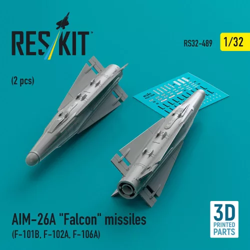 Reskit - AIM-26A Falcon missiles (2 pcs) (F-101B, F-102A, F-106A) (3D Printed)