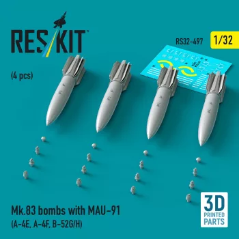   Reskit - Mk.83 bombs with MAU-91 (4 pcs) (A-4E, A-4F, B-52G/H) (3D printed)