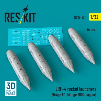   Reskit - LRF-4 rocket launchers (4 pcs) (Mirage F.1, Mirage 2000, Jaguar) (3D Printed)